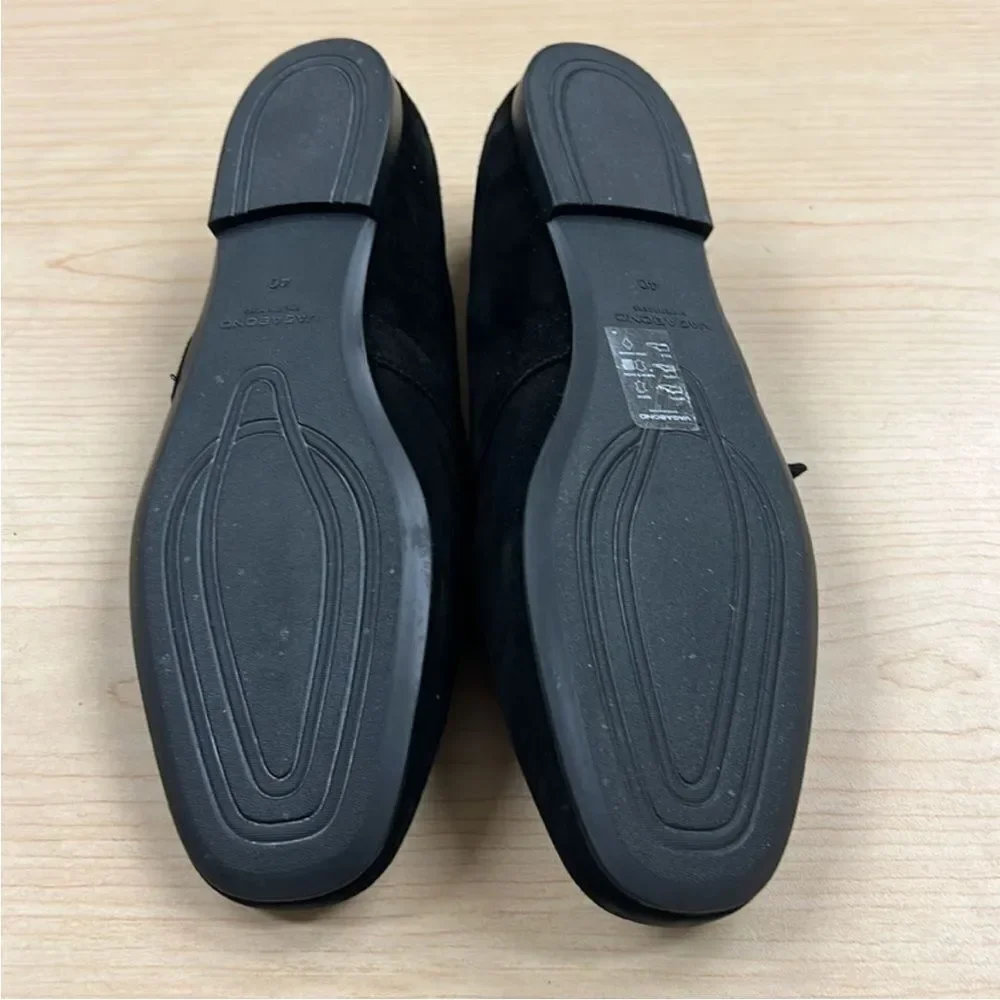 Free People Vagabond Jolin Black Suede Mary Janes Flats Round Toe W Buckle US 10